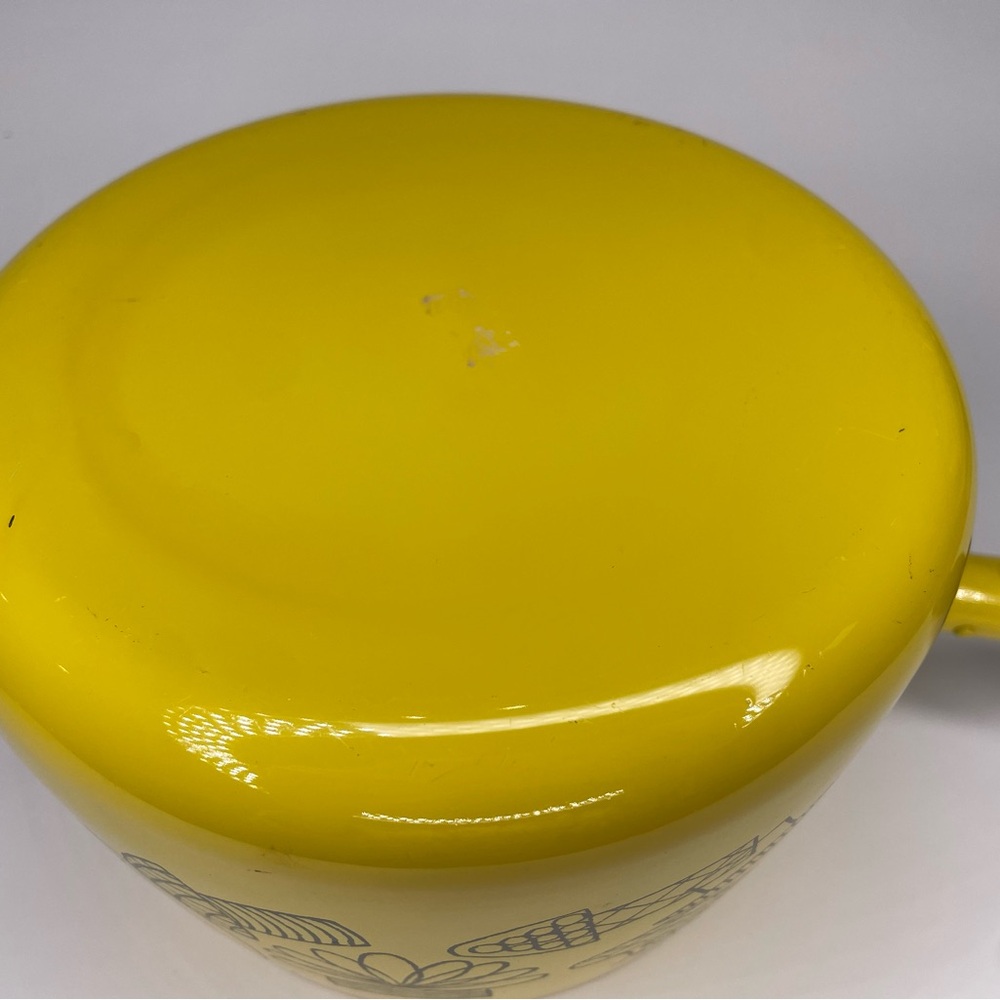 Vintage 1970s 70s MCM Yellow Mushroom Fondue pot Saucepan Cookware - Picture 9 of 12